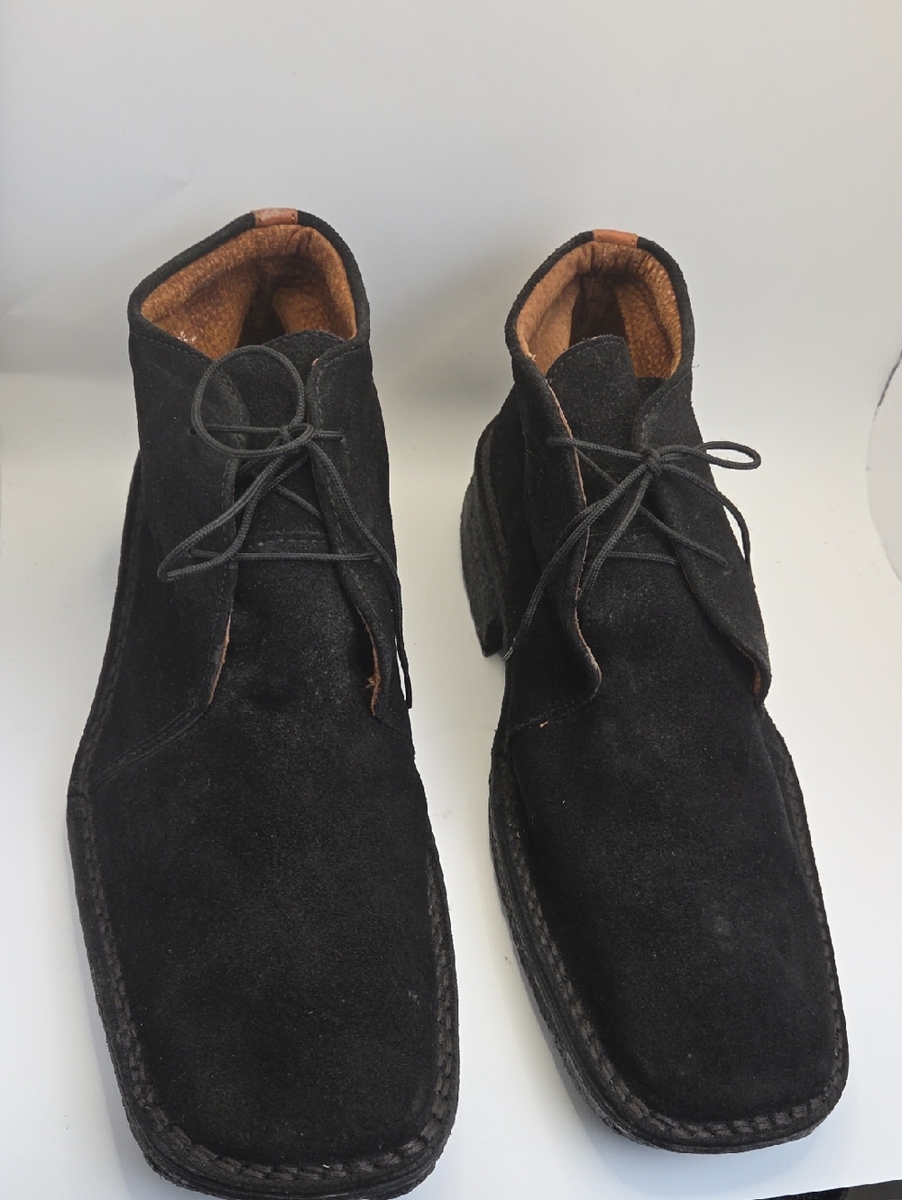 Ben Sherman Men's Black Suede Leather Signature Chukka Boots Sz 11 Euro Boho
